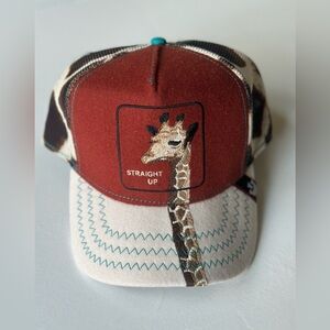 NWT,GOORIN BROS.The farm.Stylish Giraffe Embroidered Hat - Brown and Cream